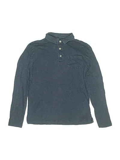 Pre-owned Crewcuts Kids' Long Sleeve Polo Shirt In Blue