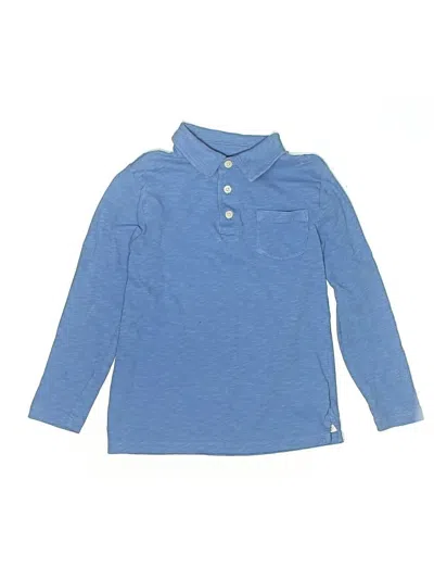 Pre-owned Crewcuts Kids' Long Sleeve Polo Shirt In Blue