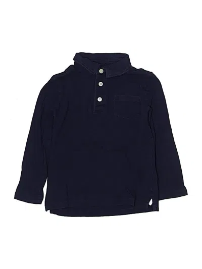 Pre-owned Crewcuts Kids' Long Sleeve Polo Shirt In Blue