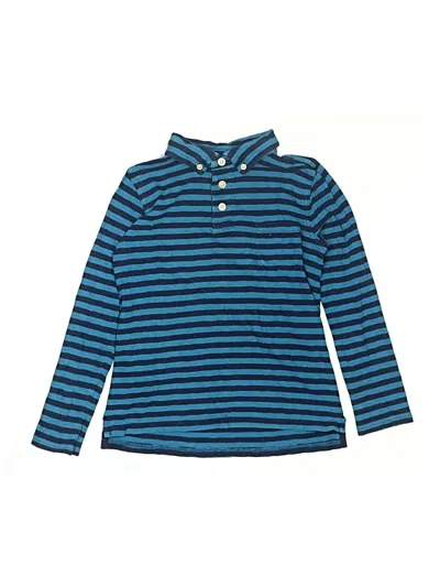 Pre-owned Crewcuts Kids' Long Sleeve Polo Shirt In Blue