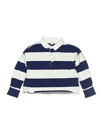 Pre-owned Crewcuts Kids' Long Sleeve Polo Shirt In Blue