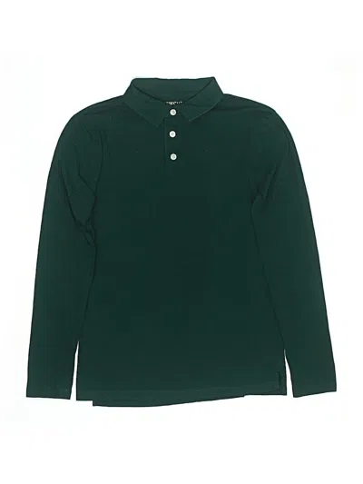Pre-owned Crewcuts Kids' Long Sleeve Polo Shirt In Green