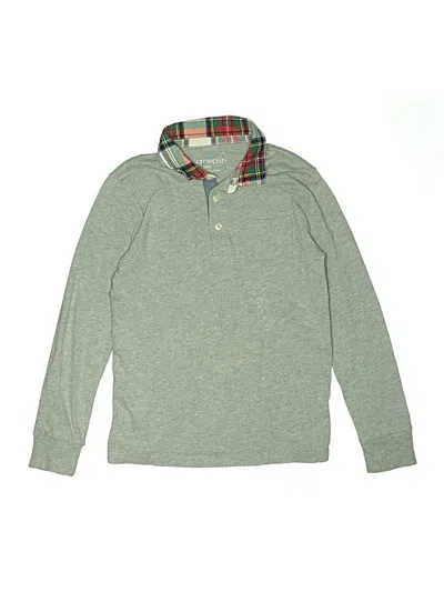Pre-owned Crewcuts Kids' Long Sleeve Polo Shirt In Green