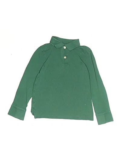 Pre-owned Crewcuts Kids' Long Sleeve Polo Shirt In Green