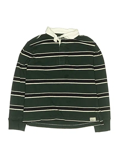 Pre-owned Crewcuts Kids' Long Sleeve Polo Shirt In Green