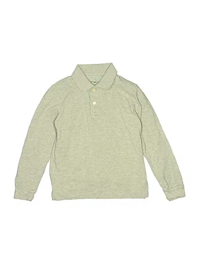 Pre-owned Crewcuts Kids' Long Sleeve Polo Shirt In Green