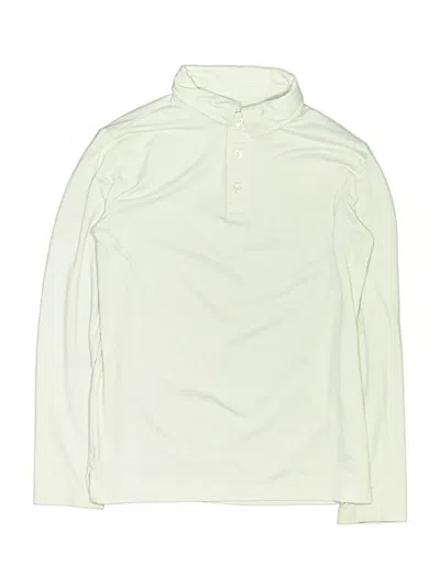 Pre-owned Crewcuts Kids' Long Sleeve Polo Shirt In Ivory