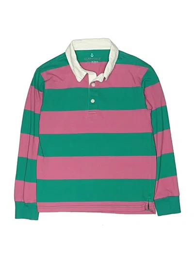 Pre-owned Crewcuts Kids' Long Sleeve Polo Shirt In Pink