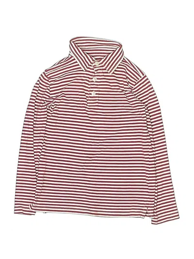Pre-owned Crewcuts Kids' Long Sleeve Polo Shirt In Red