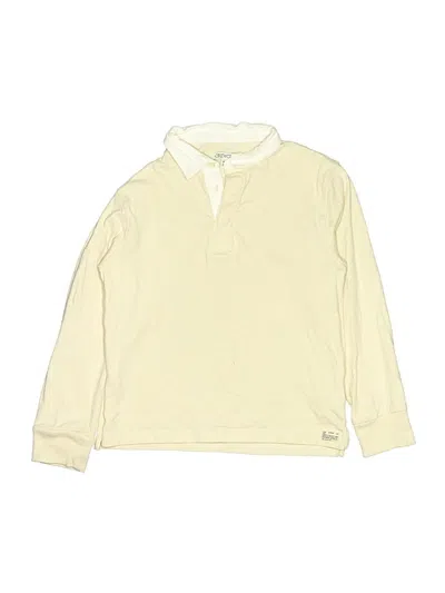 Pre-owned Crewcuts Kids' Long Sleeve Polo Shirt In White