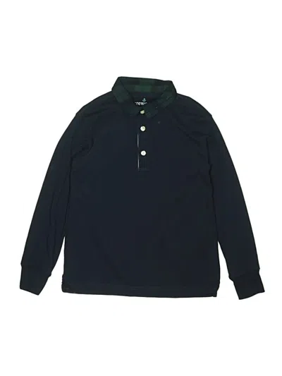 Pre-owned Crewcuts Kids' Long Sleeve Top Blue Collared Neckline Tops