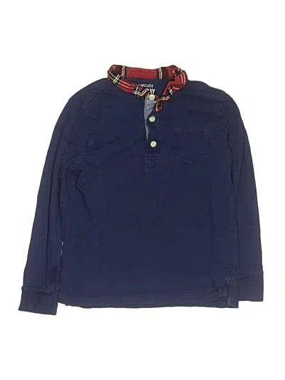 Pre-owned Crewcuts Kids' Long Sleeve Top Blue Tops