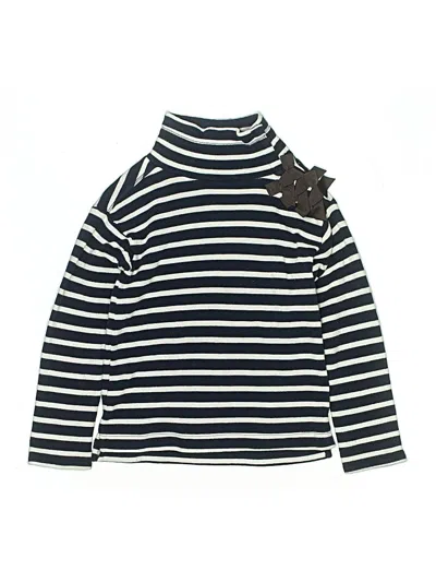 Pre-owned Crewcuts Kids' Long Sleeve Top Blue Turtleneck Tops