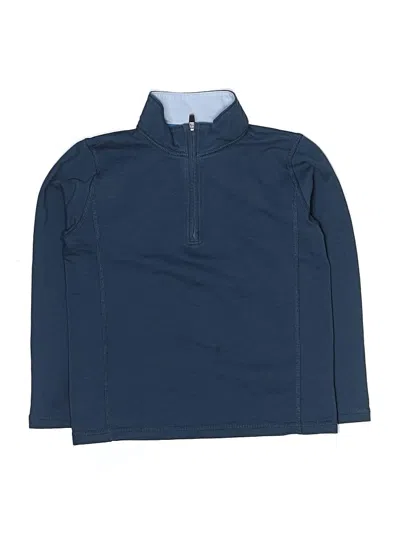 Pre-owned Crewcuts Kids' Long Sleeve Top Blue Turtleneck Tops