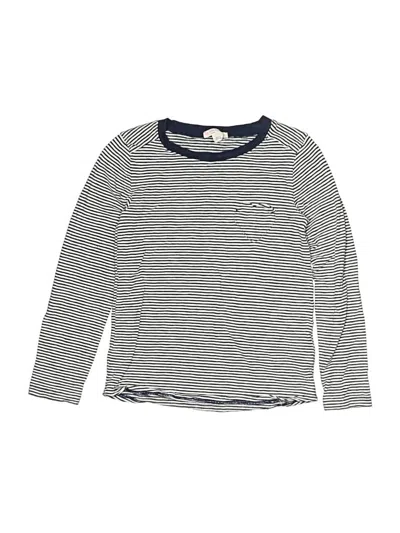 Pre-owned Crewcuts Kids' Long Sleeve Top Gray Crew Neck Tops