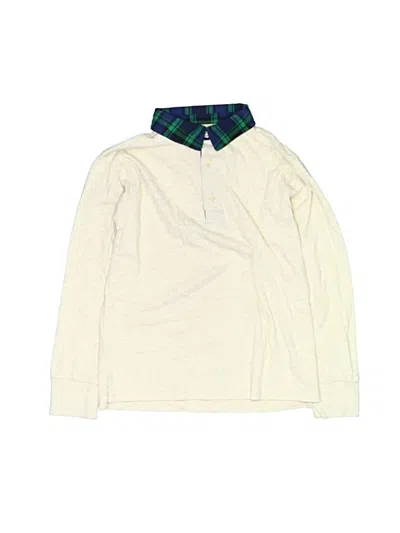 Pre-owned Crewcuts Kids' Long Sleeve Top Ivory Tops