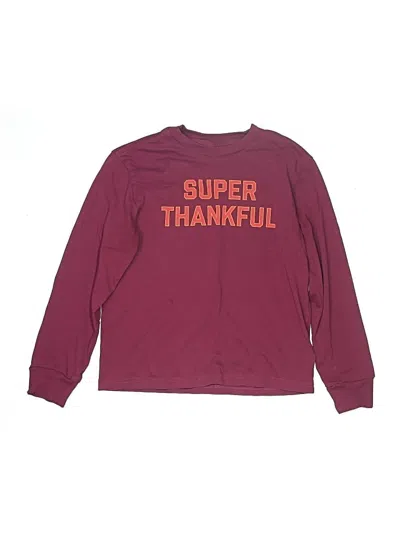 Pre-owned Crewcuts Kids' Long Sleeve T-shirt In Burgundy