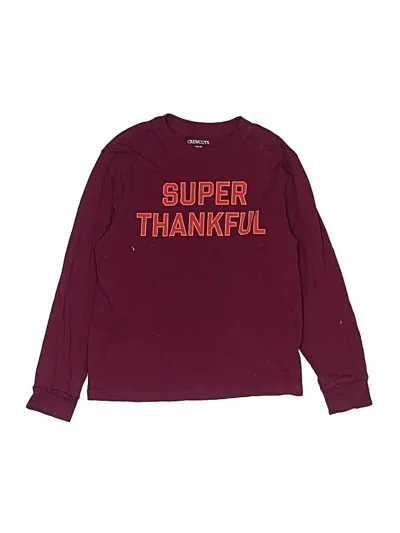 Pre-owned Crewcuts Kids' Long Sleeve T-shirt In Burgundy