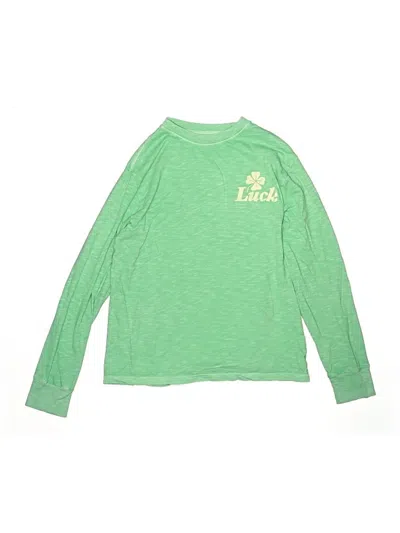 Pre-owned Crewcuts Kids' Long Sleeve T-shirt In Green