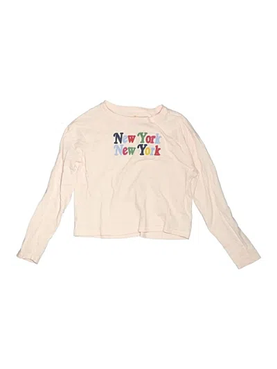Pre-owned Crewcuts Kids' Long Sleeve T-shirt In Ivory