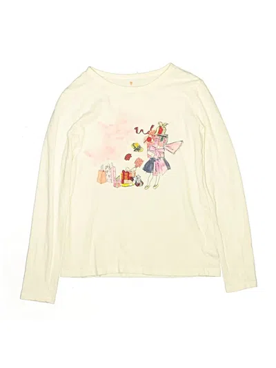Pre-owned Crewcuts Kids' Long Sleeve T-shirt In Ivory