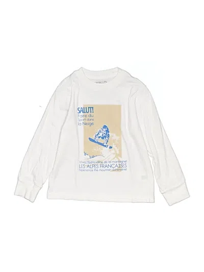Pre-owned Crewcuts Kids' Long Sleeve T-shirt In Ivory