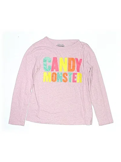 Pre-owned Crewcuts Kids' Long Sleeve T-shirt In Pink
