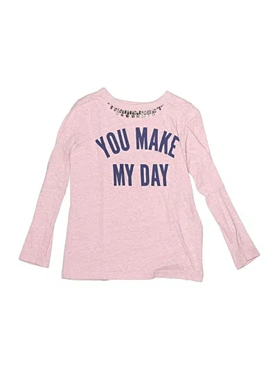 Pre-owned Crewcuts Kids' Long Sleeve T-shirt In Pink