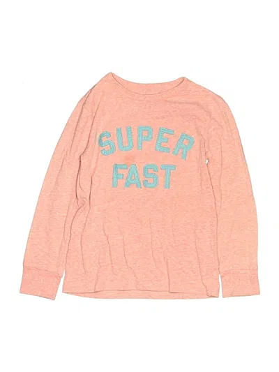Pre-owned Crewcuts Kids' Long Sleeve T-shirt In Pink