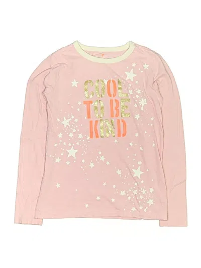 Pre-owned Crewcuts Kids' Long Sleeve T-shirt In Pink