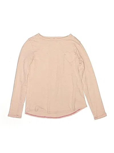 Pre-owned Crewcuts Kids' Long Sleeve T-shirt In Tan