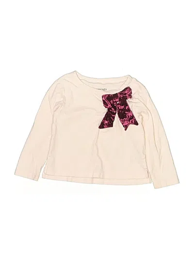 Pre-owned Crewcuts Kids' Long Sleeve T-shirt In White
