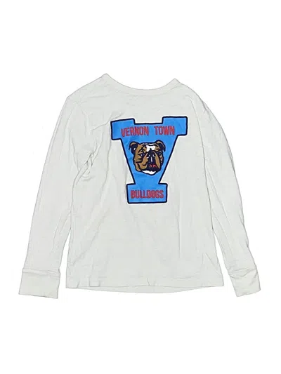 Pre-owned Crewcuts Kids' Long Sleeve T-shirt In White