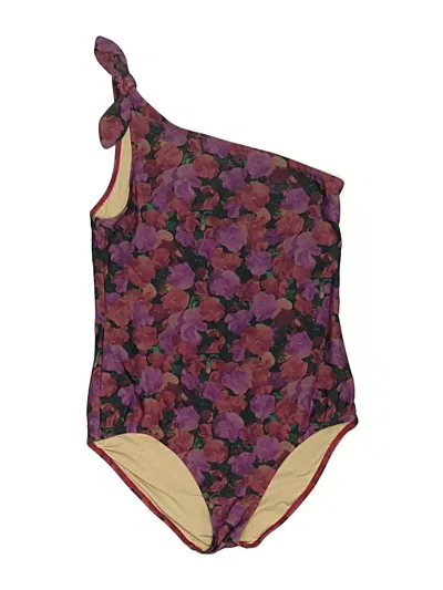 Pre-owned Crewcuts Kids' One Piece Swimsuit In Burgundy