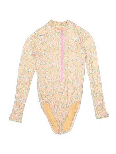 Pre-owned Crewcuts Kids' One Piece Swimsuit In Yellow