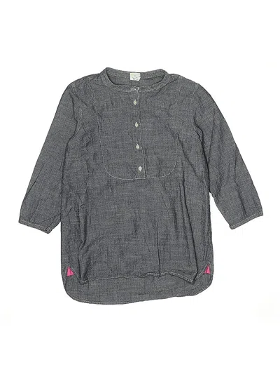 Pre-owned Crewcuts Outlet Kids' 3/4 Sleeve Blouse In Gray