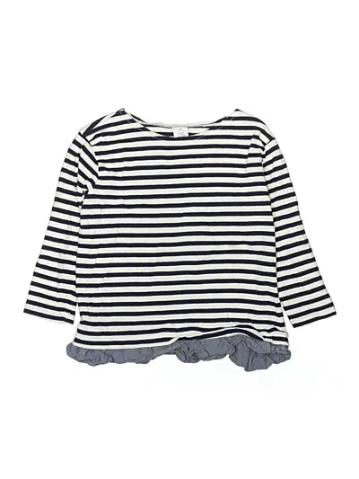 Pre-owned Crewcuts Outlet Kids' 3/4 Sleeve Top Gray Boatneck Tops