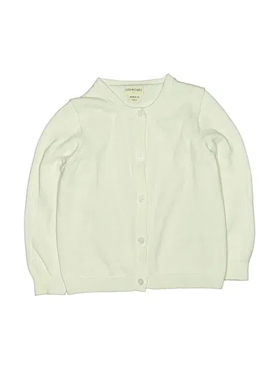 Pre-owned Crewcuts Outlet Kids' Cardigan Sweater In White