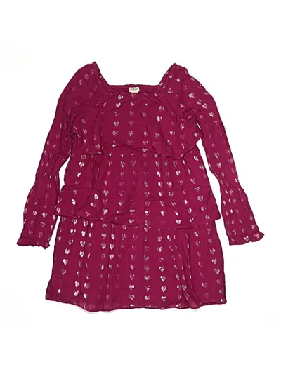 Pre-owned Crewcuts Outlet Kids' Dress In Burgundy
