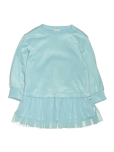 Pre-owned Crewcuts Outlet Kids' Dress In Teal