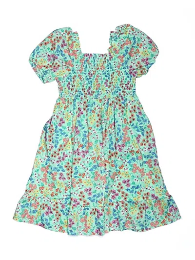 Pre-owned Crewcuts Outlet Kids' Dress In Teal