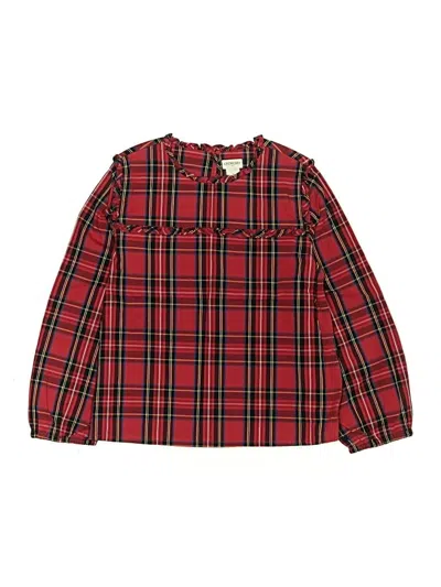 Pre-owned Crewcuts Outlet Kids' Long Sleeve Blouse In Red