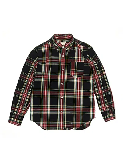 Pre-owned Crewcuts Outlet Kids' Long Sleeve Button Down Shirt In Black