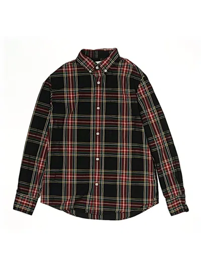 Pre-owned Crewcuts Outlet Kids' Long Sleeve Button Down Shirt In Black