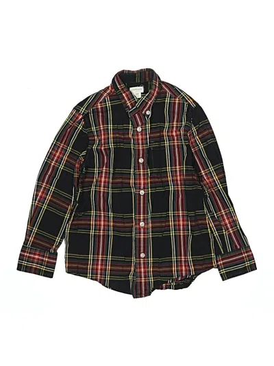 Pre-owned Crewcuts Outlet Kids' Long Sleeve Button Down Shirt In Black