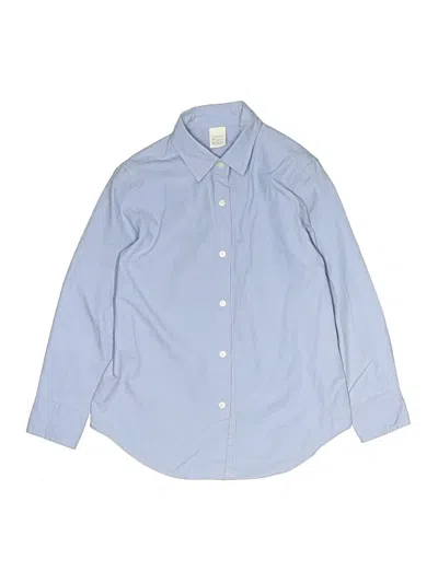 Pre-owned Crewcuts Outlet Kids' Long Sleeve Button Down Shirt In Blue