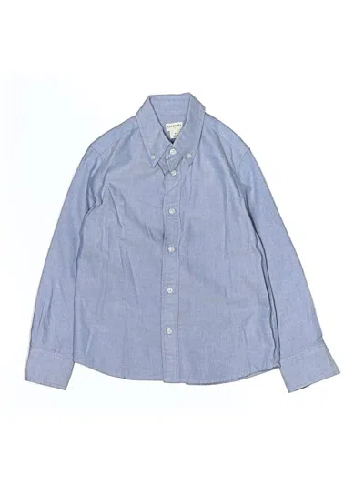 Pre-owned Crewcuts Outlet Kids' Long Sleeve Button Down Shirt In Blue