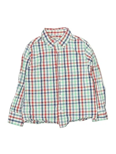 Pre-owned Crewcuts Outlet Kids' Long Sleeve Button Down Shirt In Green