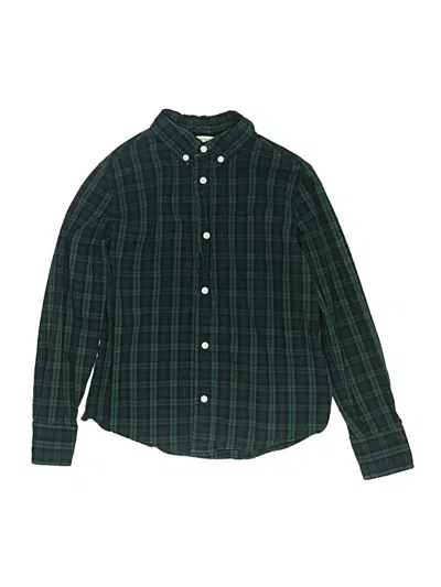 Pre-owned Crewcuts Outlet Kids' Long Sleeve Button Down Shirt In Green