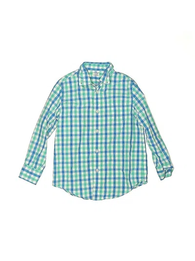 Pre-owned Crewcuts Outlet Kids' Long Sleeve Button Down Shirt In Green